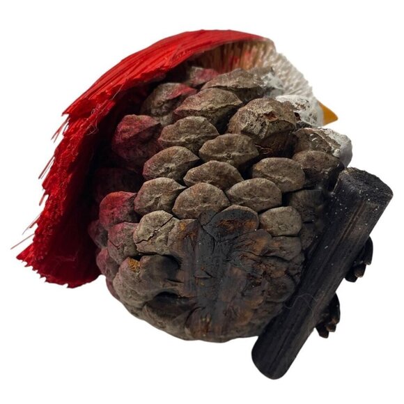 Christmas Bird Ornament Rustic Natural Rustic Pinecone Holiday Cardinal 4" - Picture 8 of 11